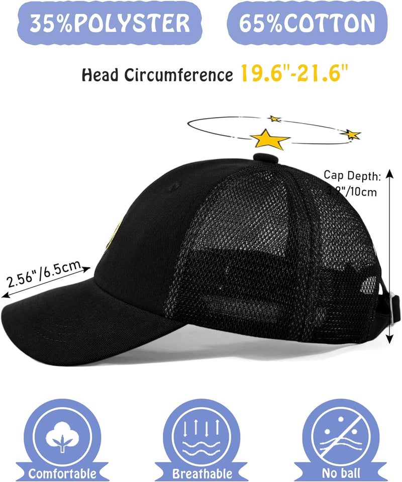 SONMONY Store Smile Face Toddler Baseball Cap Boy Baseball Hats Kids Washed Funny Hats Adjustable Cute Caps for 3-12 Years… - Image 4